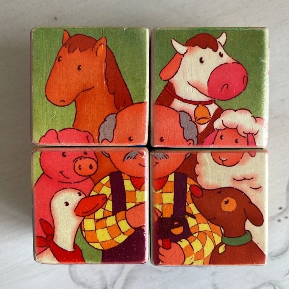 VINTAGE WOODEN BLOCKS PUZZLE